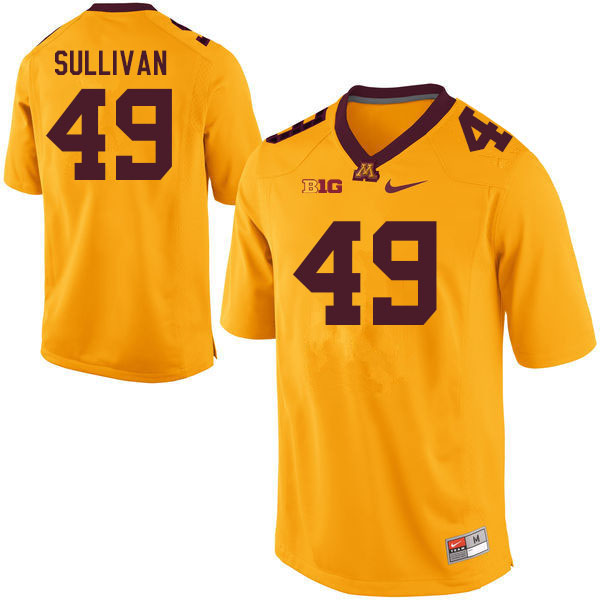Men #49 Austin Sullivan Minnesota Golden Gophers College Football Jerseys Sale-Gold